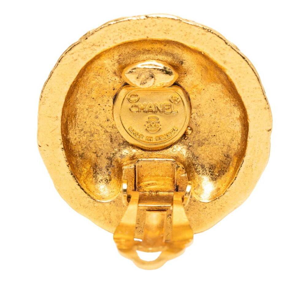 CHANEL Authentic Gold Logo Earrings - Picture 3 of 3